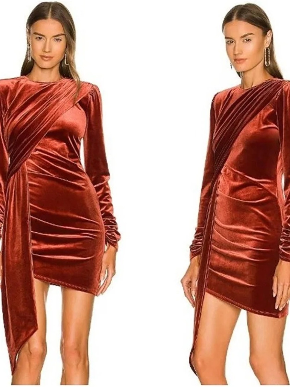 Michael Costello x REVOLVE rust velvet dress